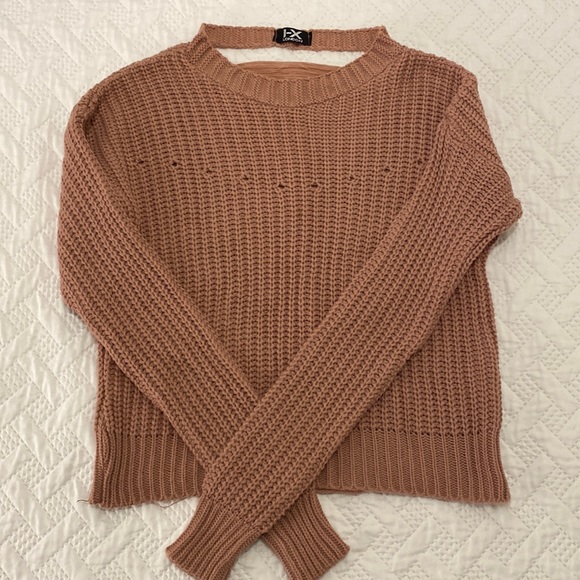 Knit Sweater with Open Back Deatail - Picture 1 of 2